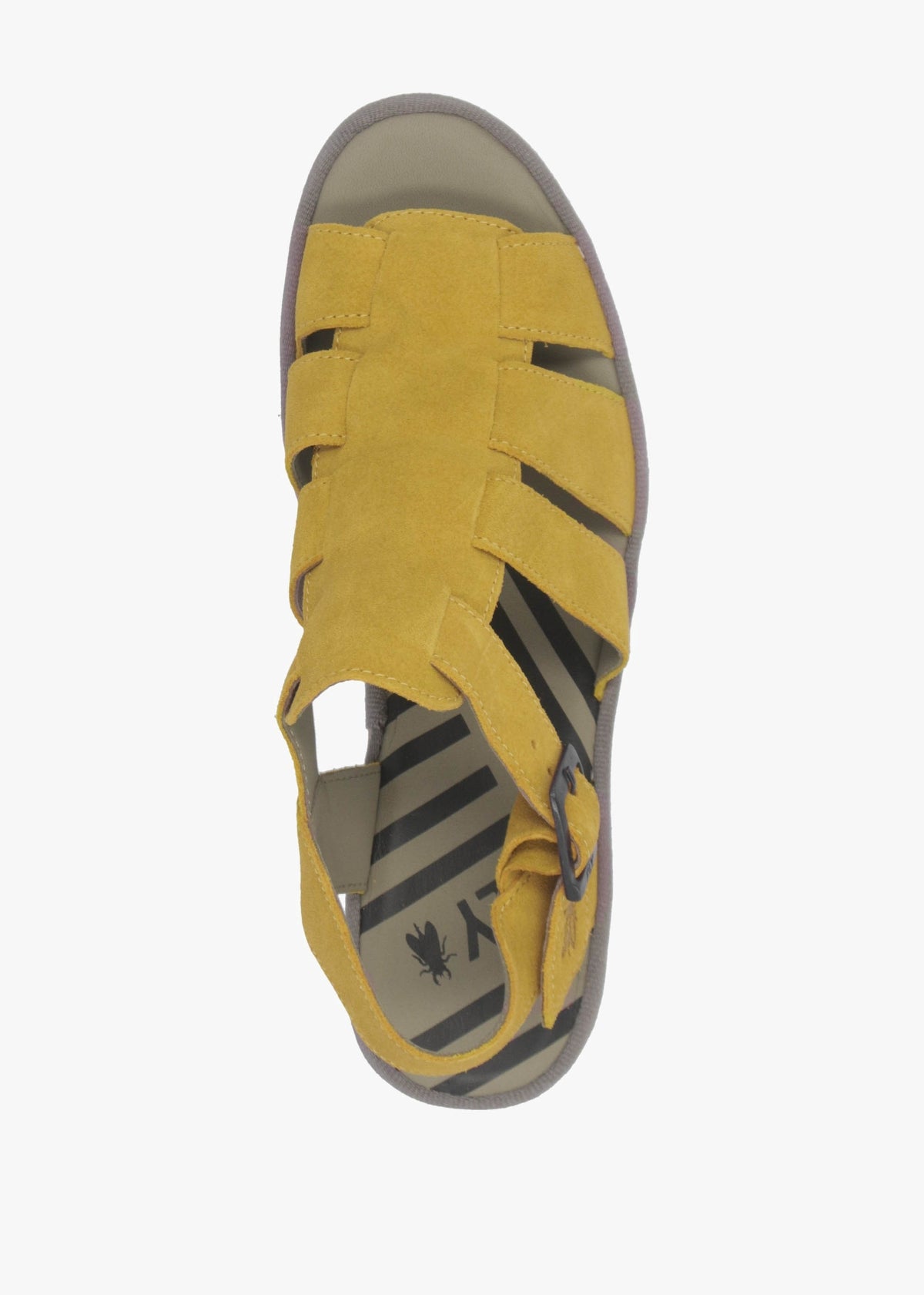 Baic Yellow Suede Lattice Wedge Sandals