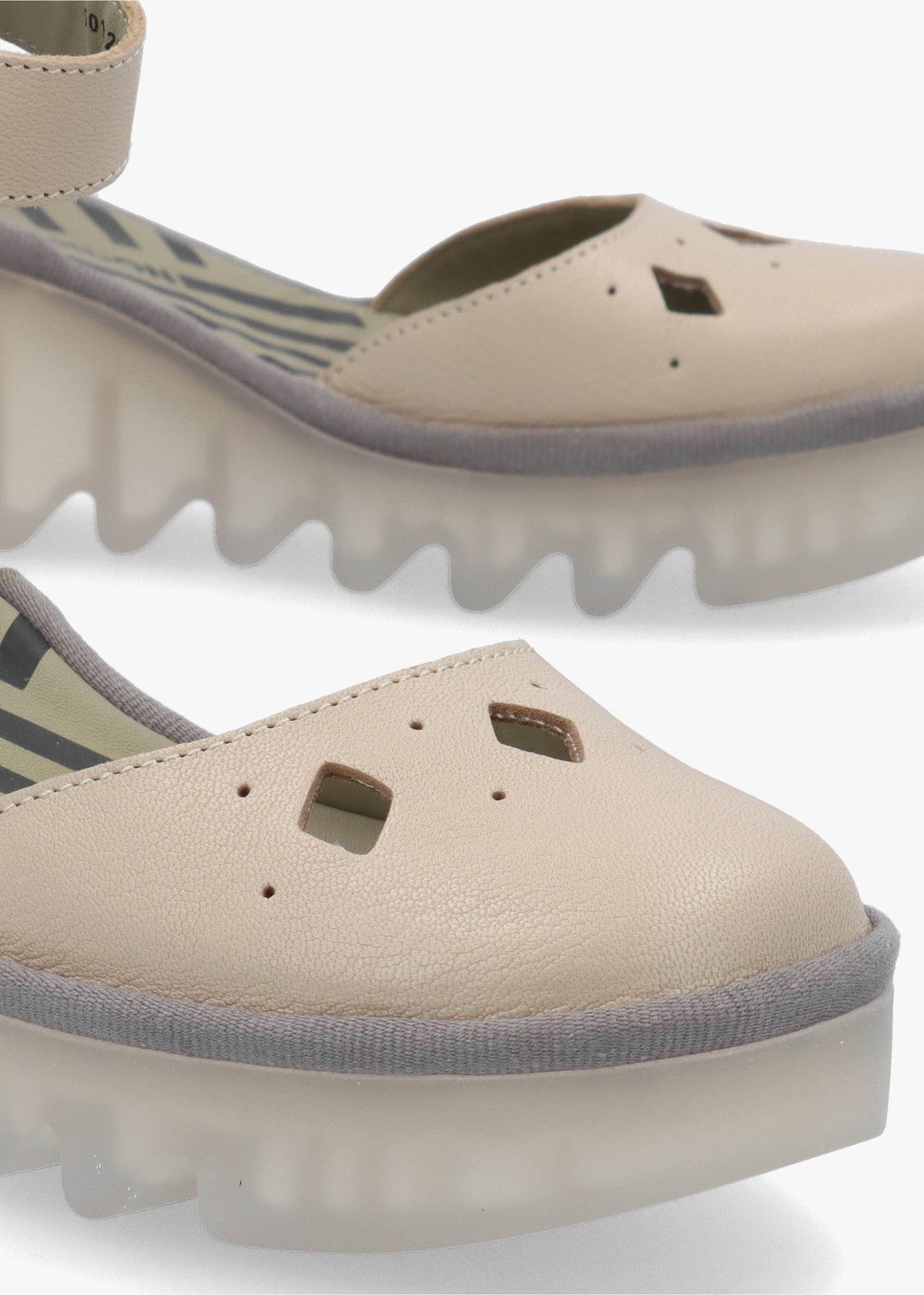 Boij Taupe Leather Closed Toe Wedge Sandals