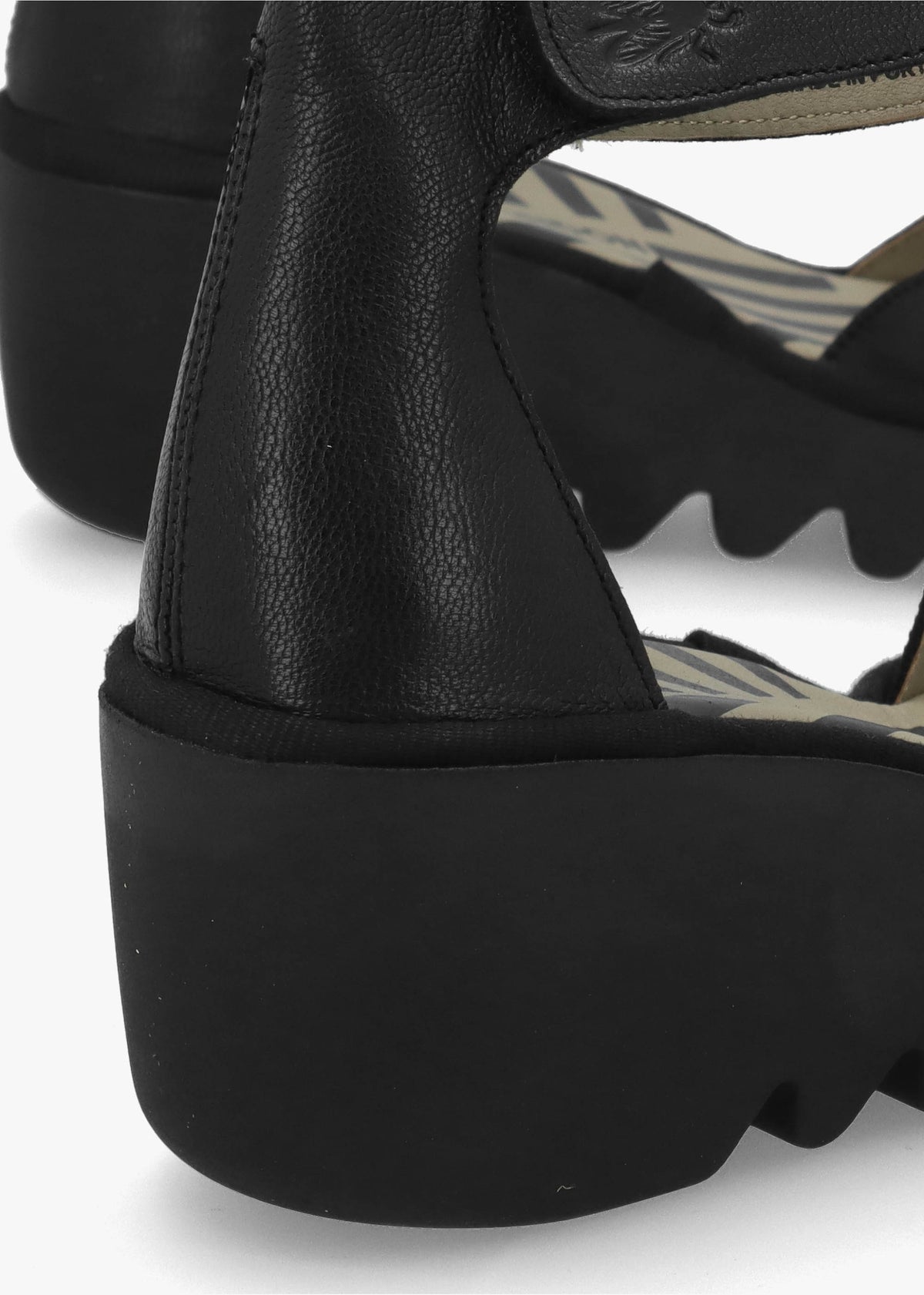 Boij Black Leather Closed Toe Wedge Sandals