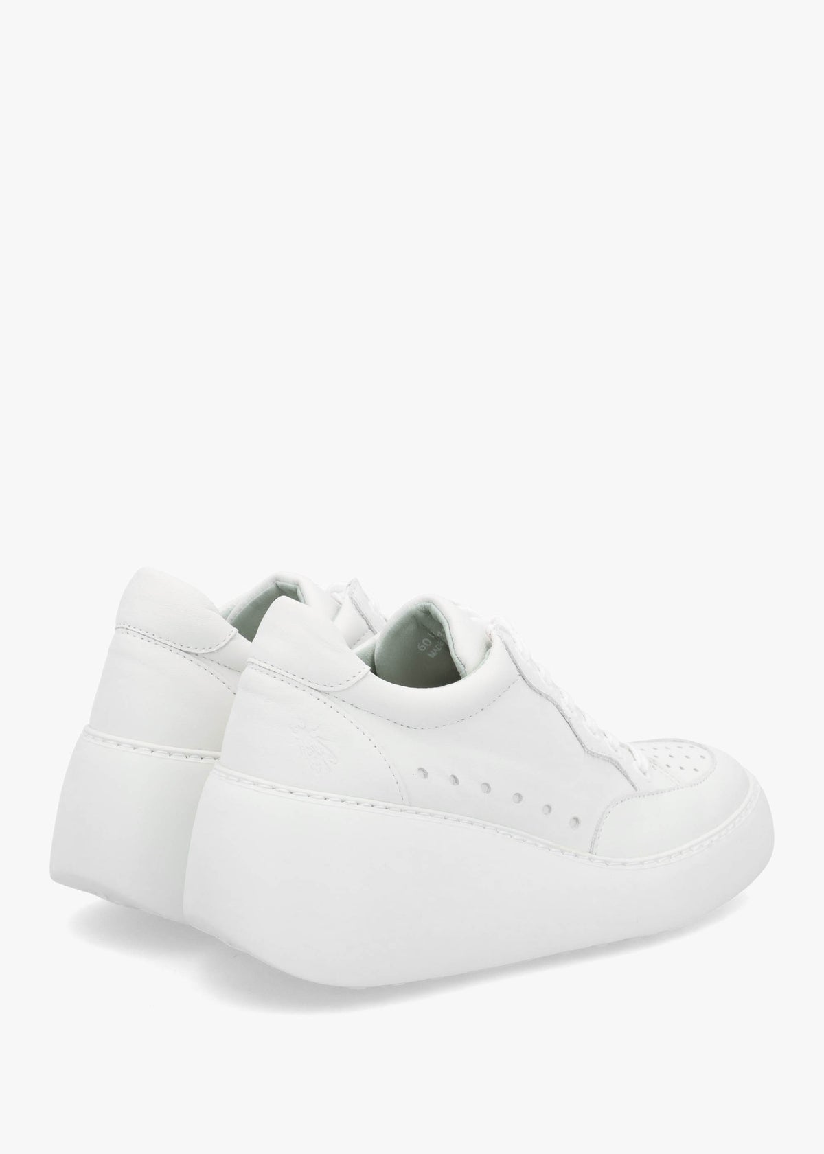 Derk White Leather Wedge Trainers