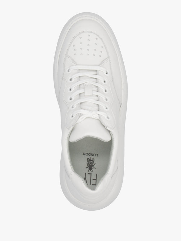 Derk White Leather Wedge Trainers