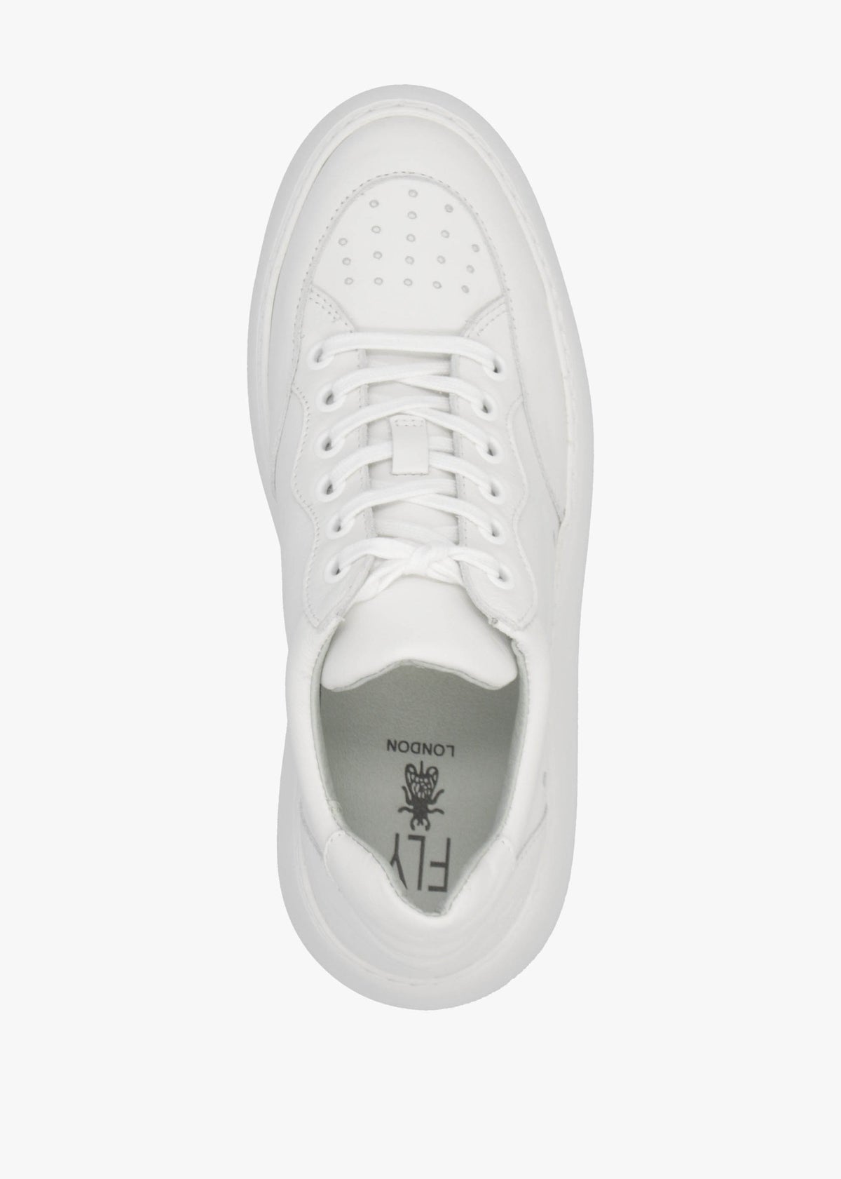 Derk White Leather Wedge Trainers