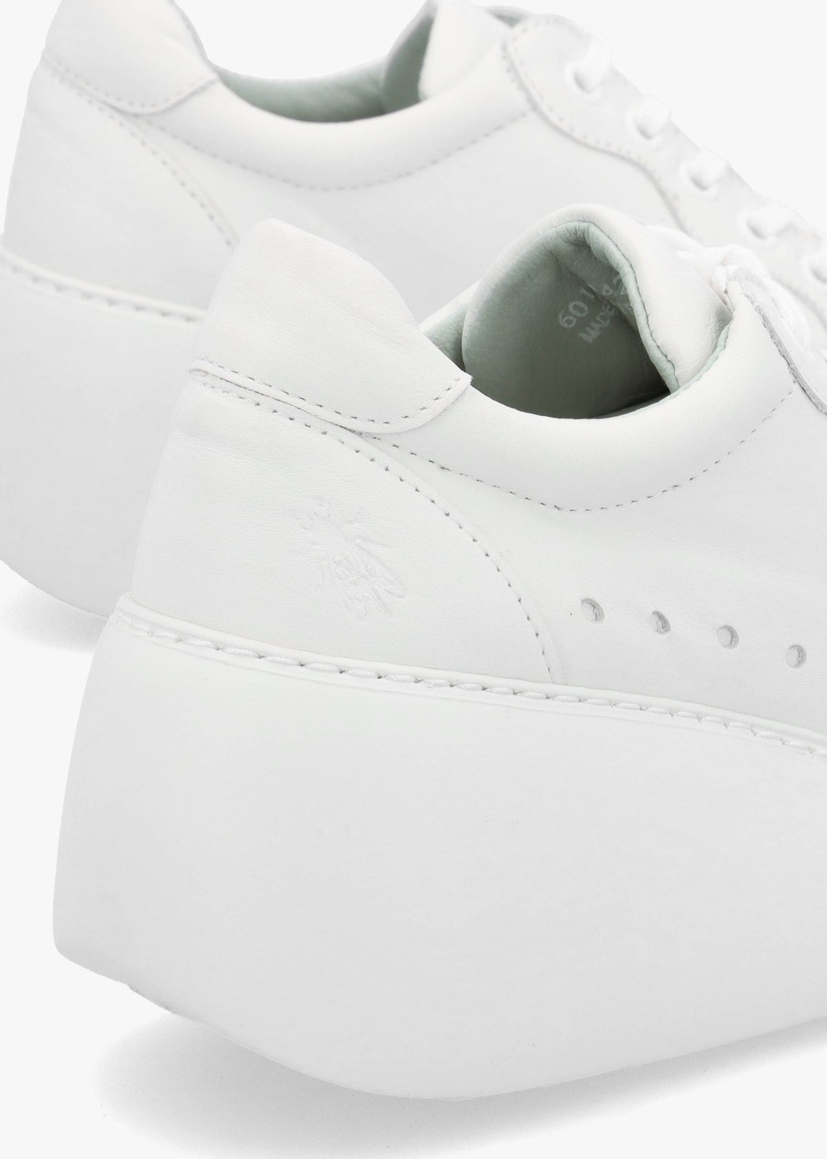 Derk White Leather Wedge Trainers