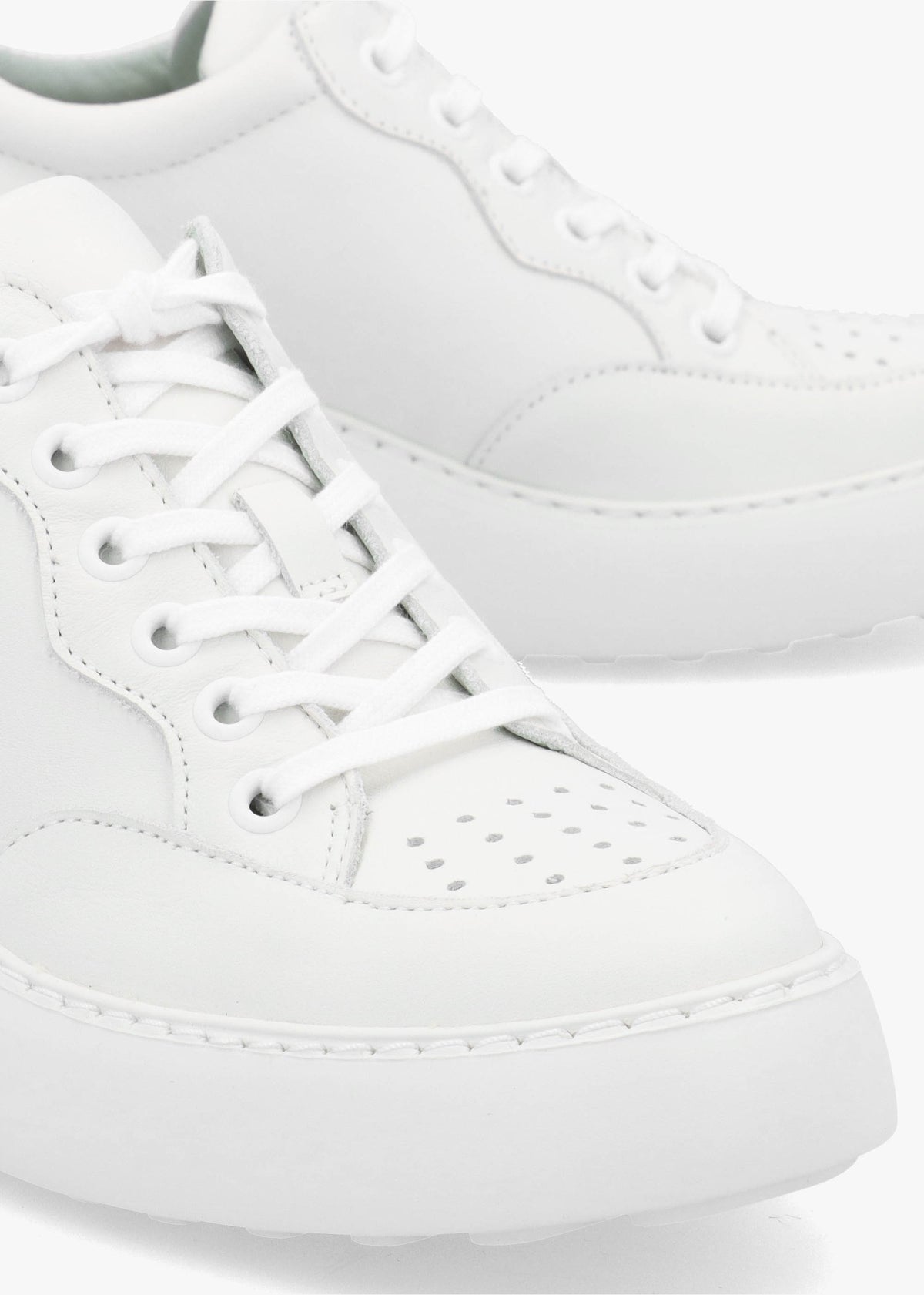 Derk White Leather Wedge Trainers