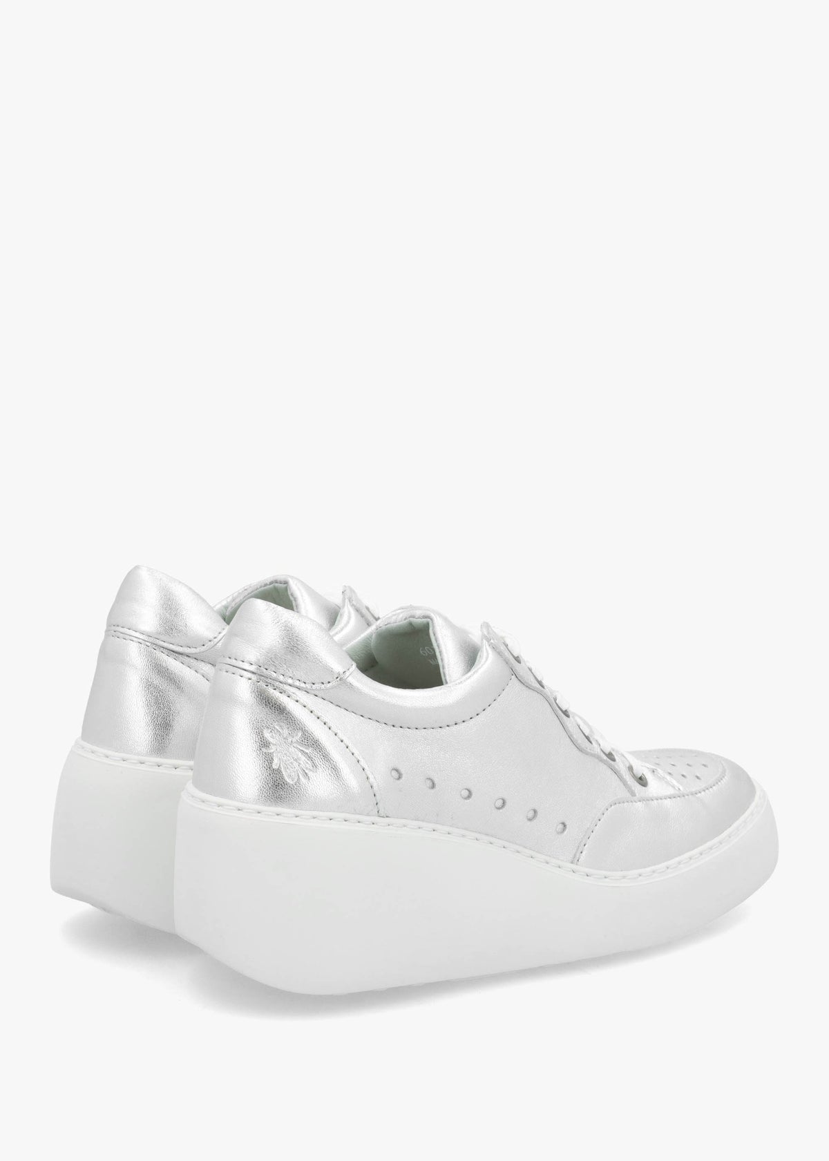 Derk Silver Leather Wedge Trainers