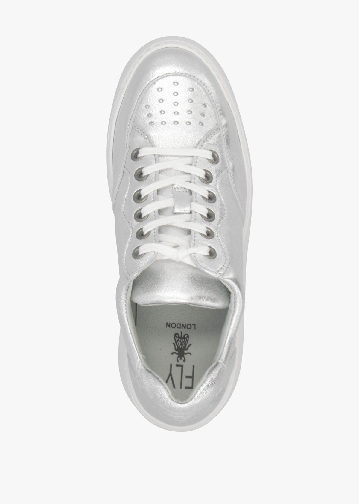 Derk Silver Leather Wedge Trainers