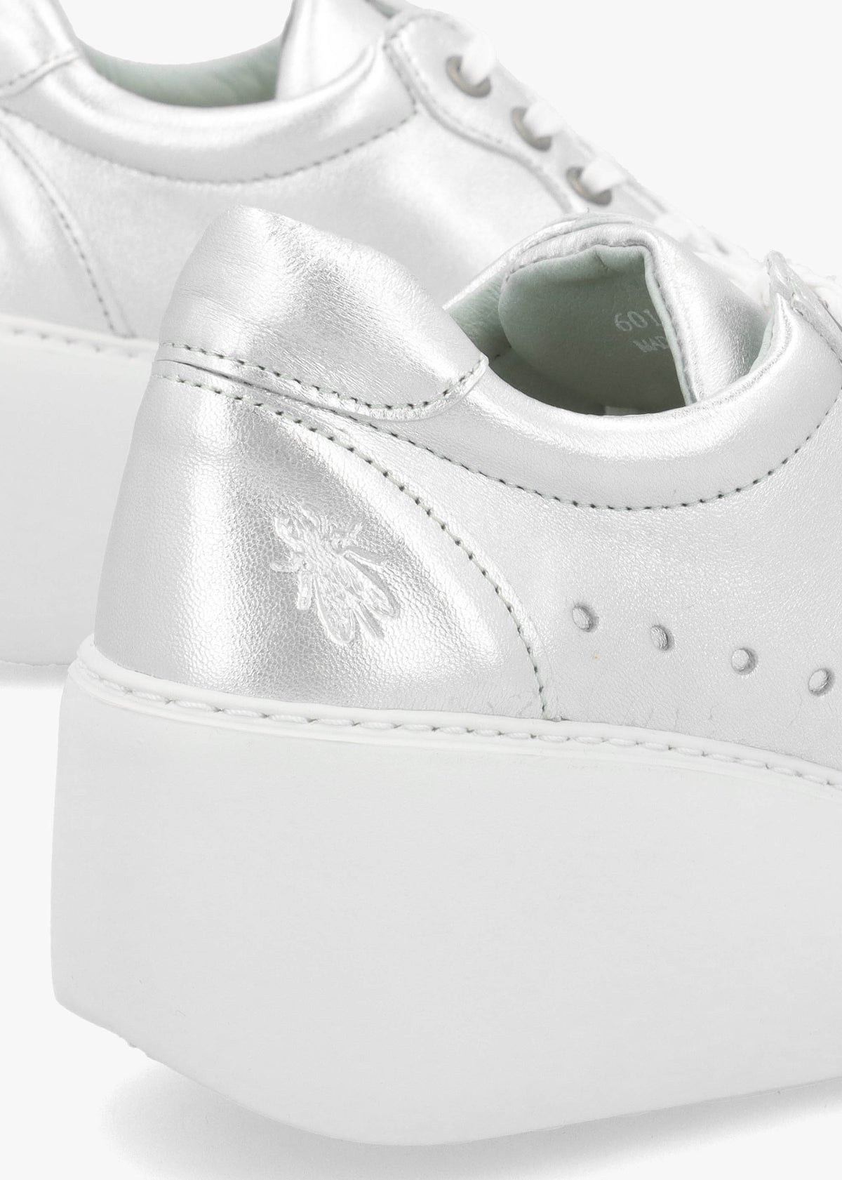 Derk Silver Leather Wedge Trainers