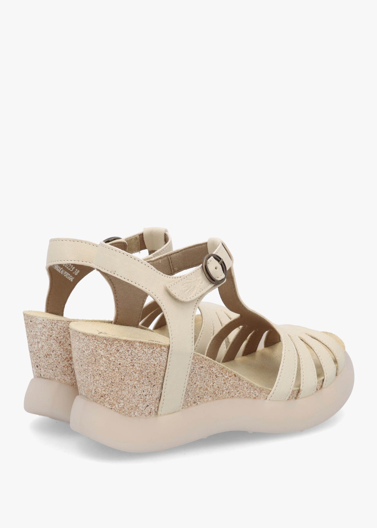 Gait Taupe Leather T Bar Wedge Sandals
