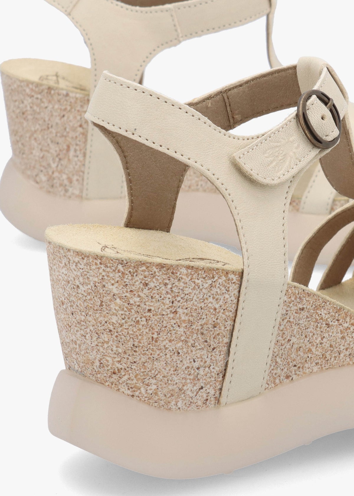 Gait Taupe Leather T Bar Wedge Sandals