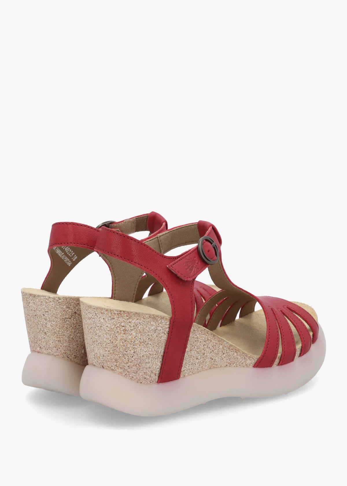 Gait Cherry Leather T Bar Wedge Sandals