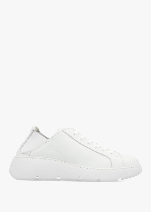 Joof White Leather Elastic Back Trainers