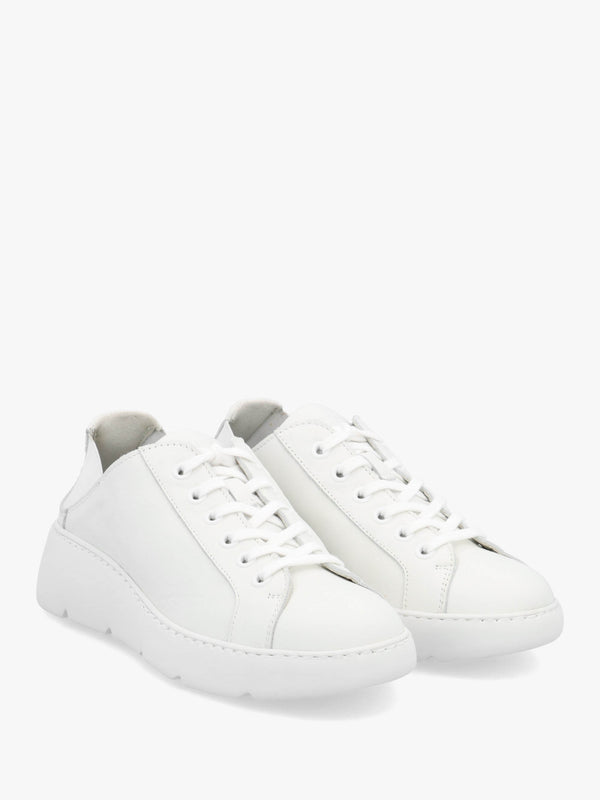 Joof White Leather Elastic Back Trainers