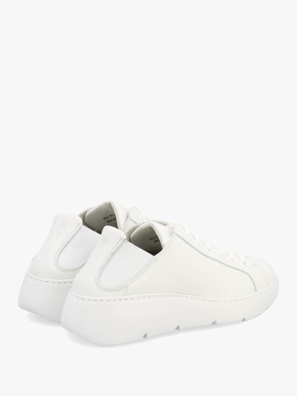 Joof White Leather Elastic Back Trainers