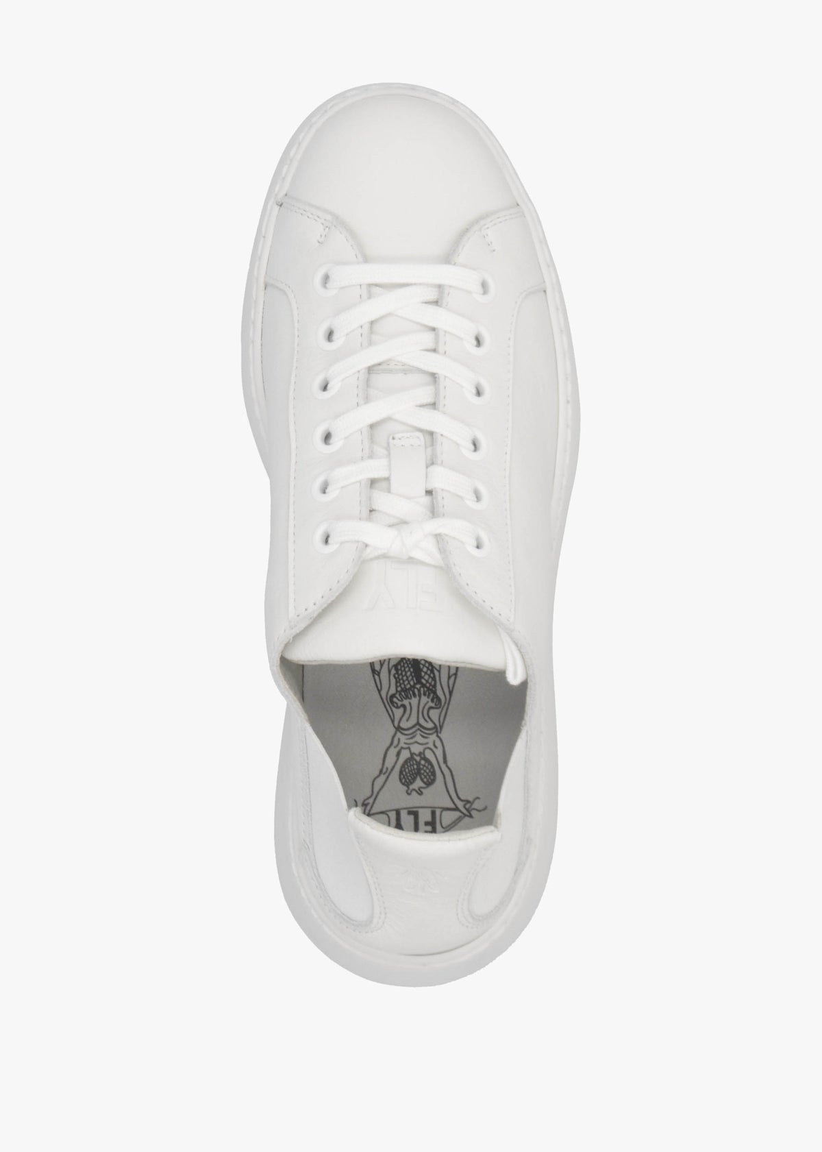 Joof White Leather Elastic Back Trainers