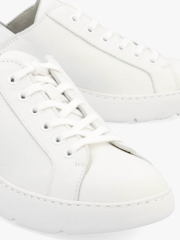 Joof White Leather Elastic Back Trainers