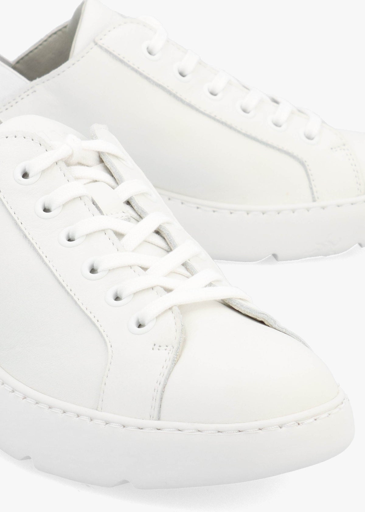 Joof White Leather Elastic Back Trainers