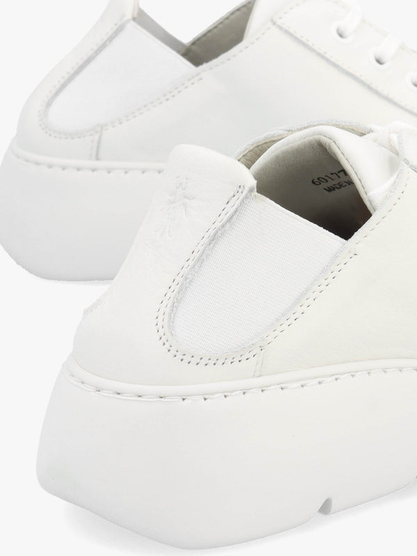 Joof White Leather Elastic Back Trainers