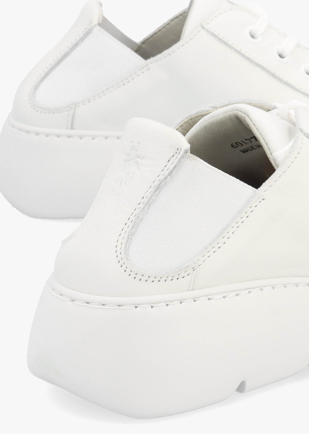 Joof White Leather Elastic Back Trainers