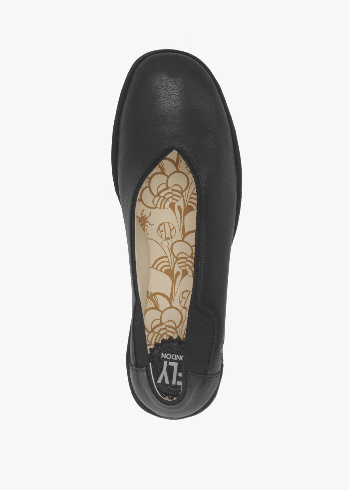 Yoza Black Leather Wedge Court Shoes