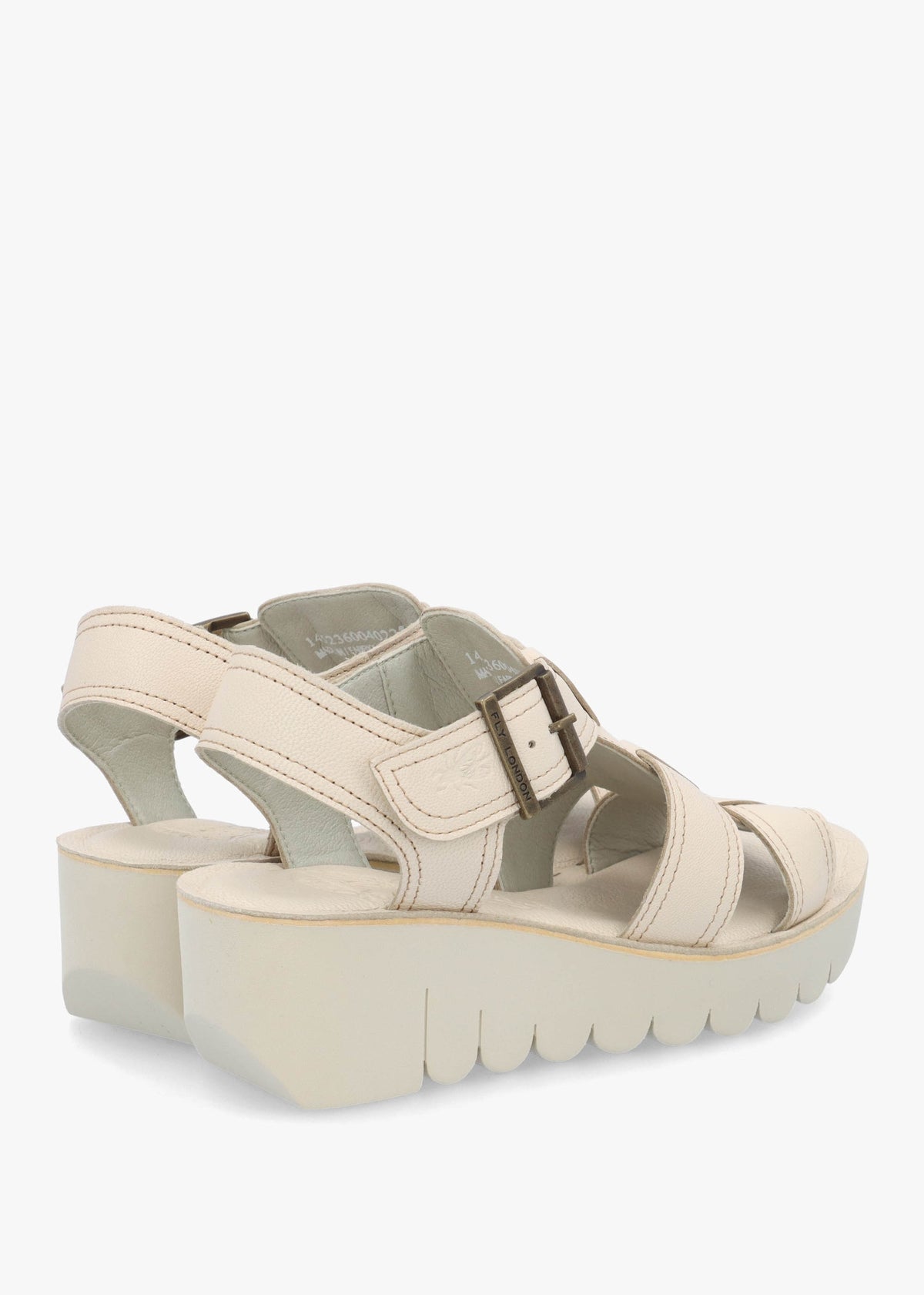 Yudd Off White Leather Wedge Sandals