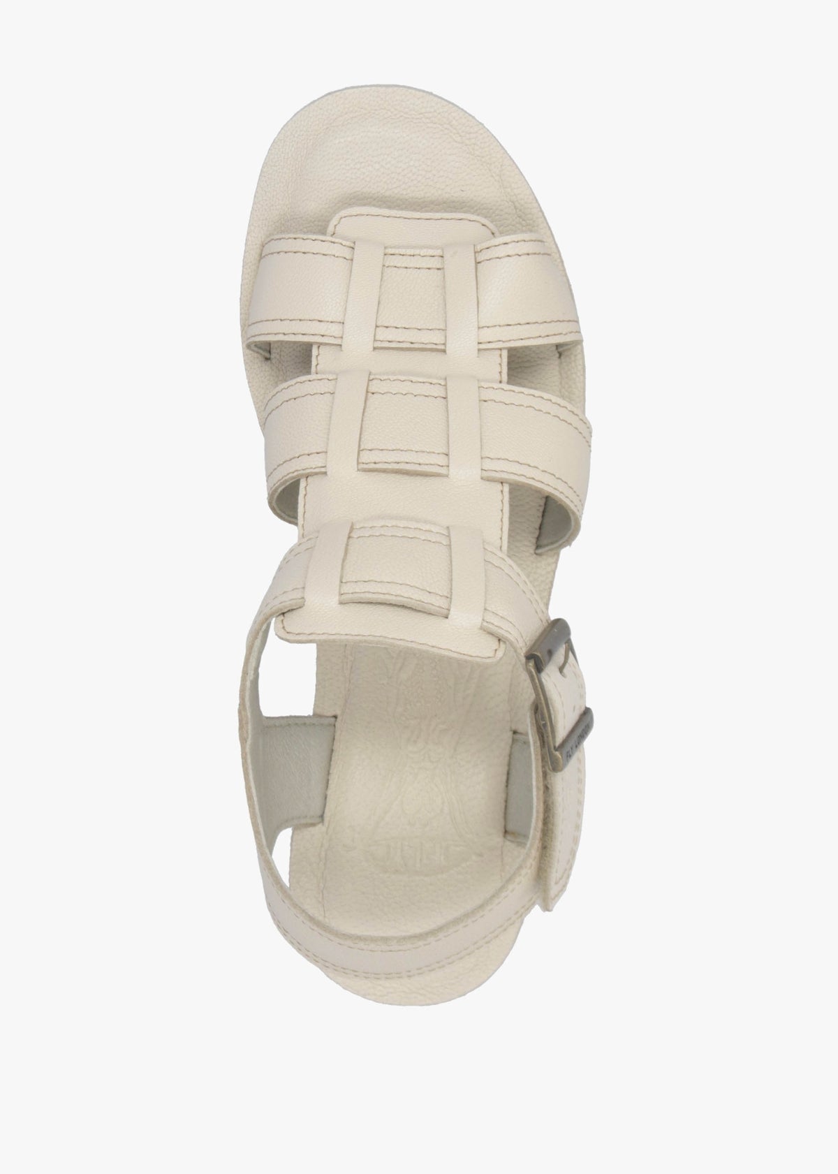 Yudd Off White Leather Wedge Sandals