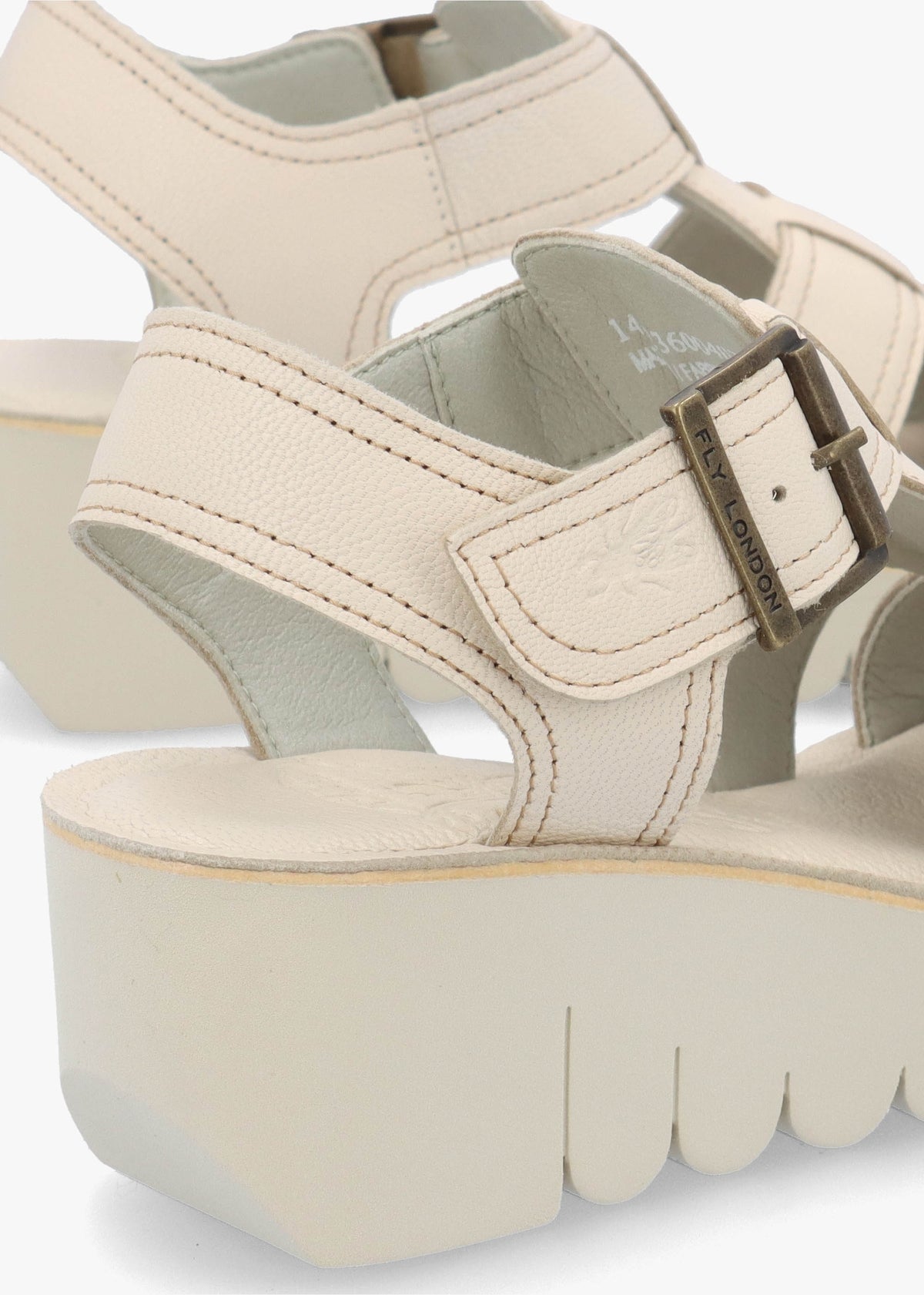 Yudd Off White Leather Wedge Sandals