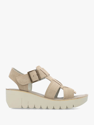 Yudd Taupe Suede Wedge Sandals
