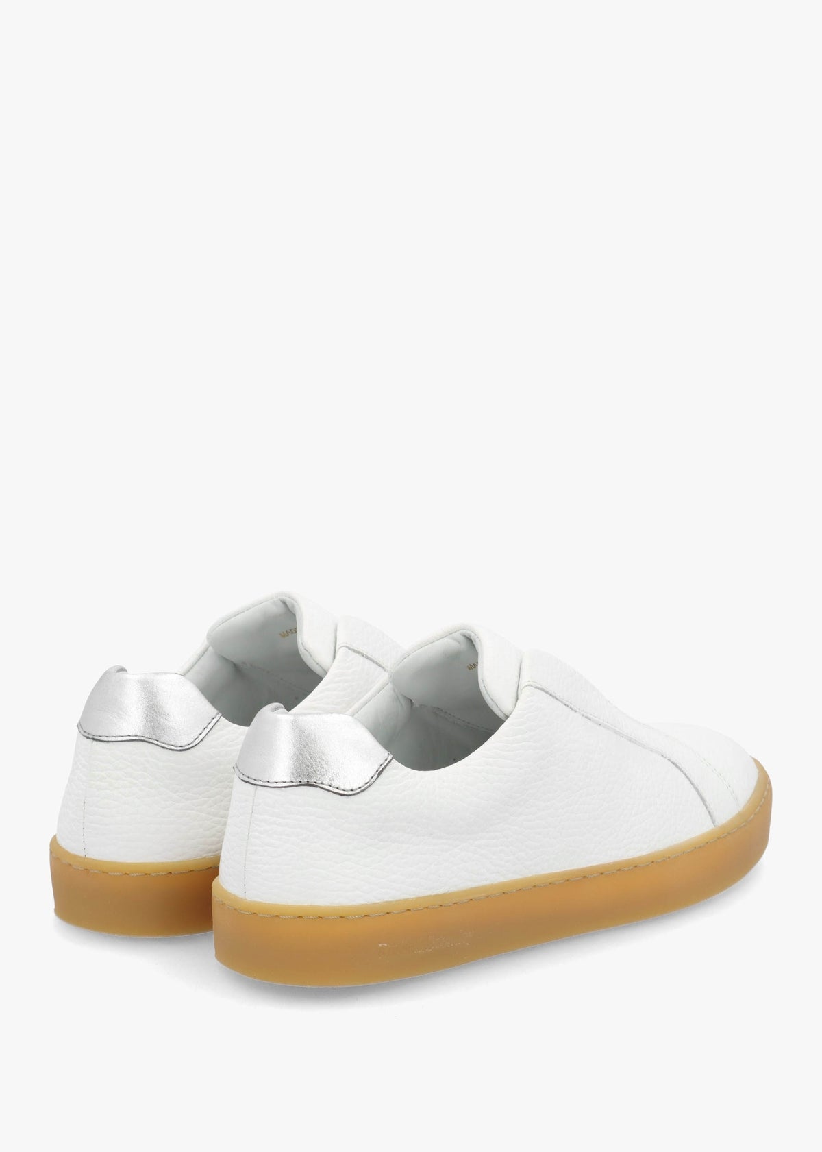 Pear Laceless White Leather Trainers
