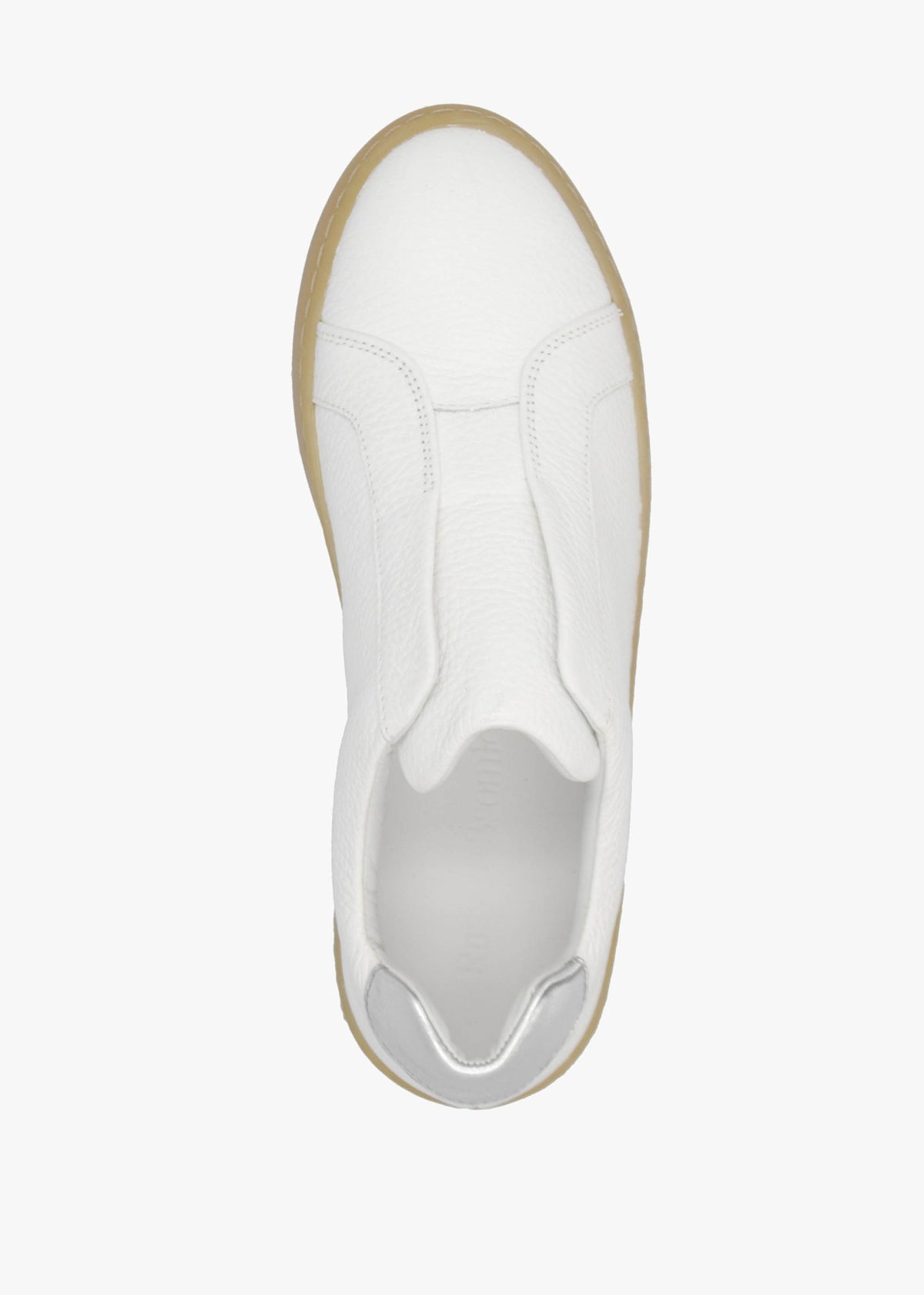 Pear Laceless White Leather Trainers