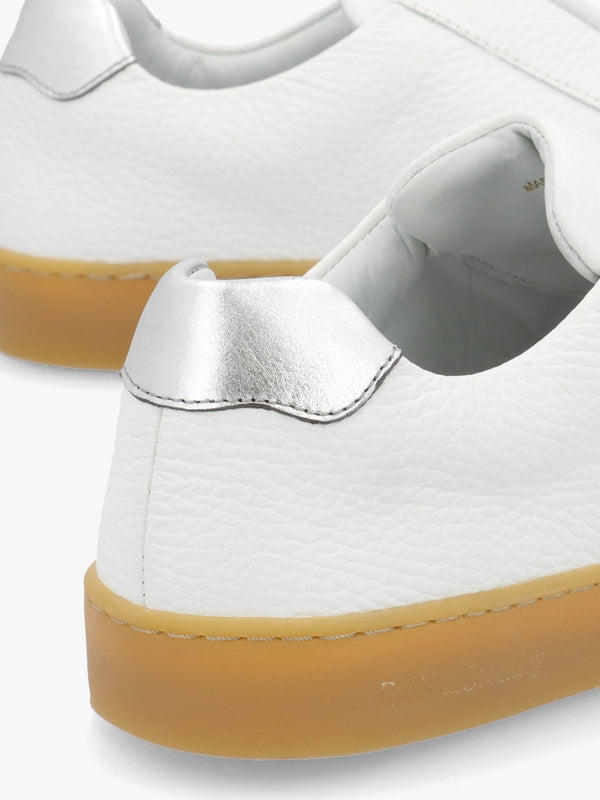 Pear Laceless White Leather Trainers
