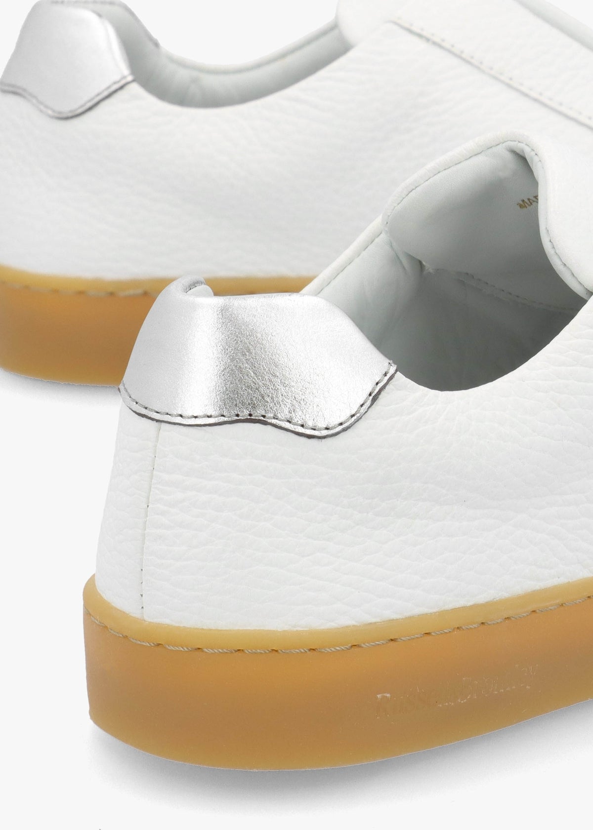 Pear Laceless White Leather Trainers