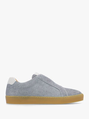 Pear Laceless Denim Suede Trainers