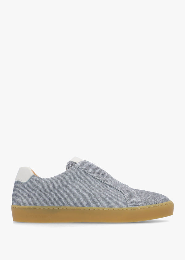Pear Laceless Denim Suede Trainers