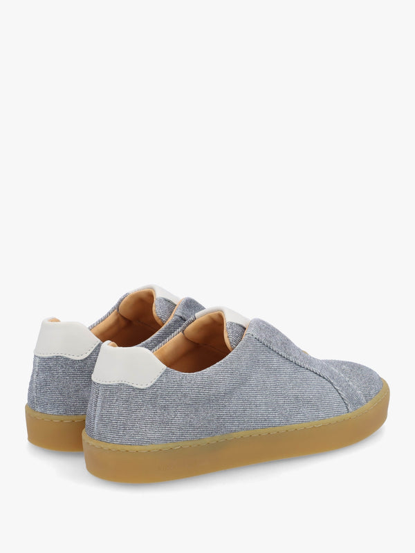 Pear Laceless Denim Suede Trainers