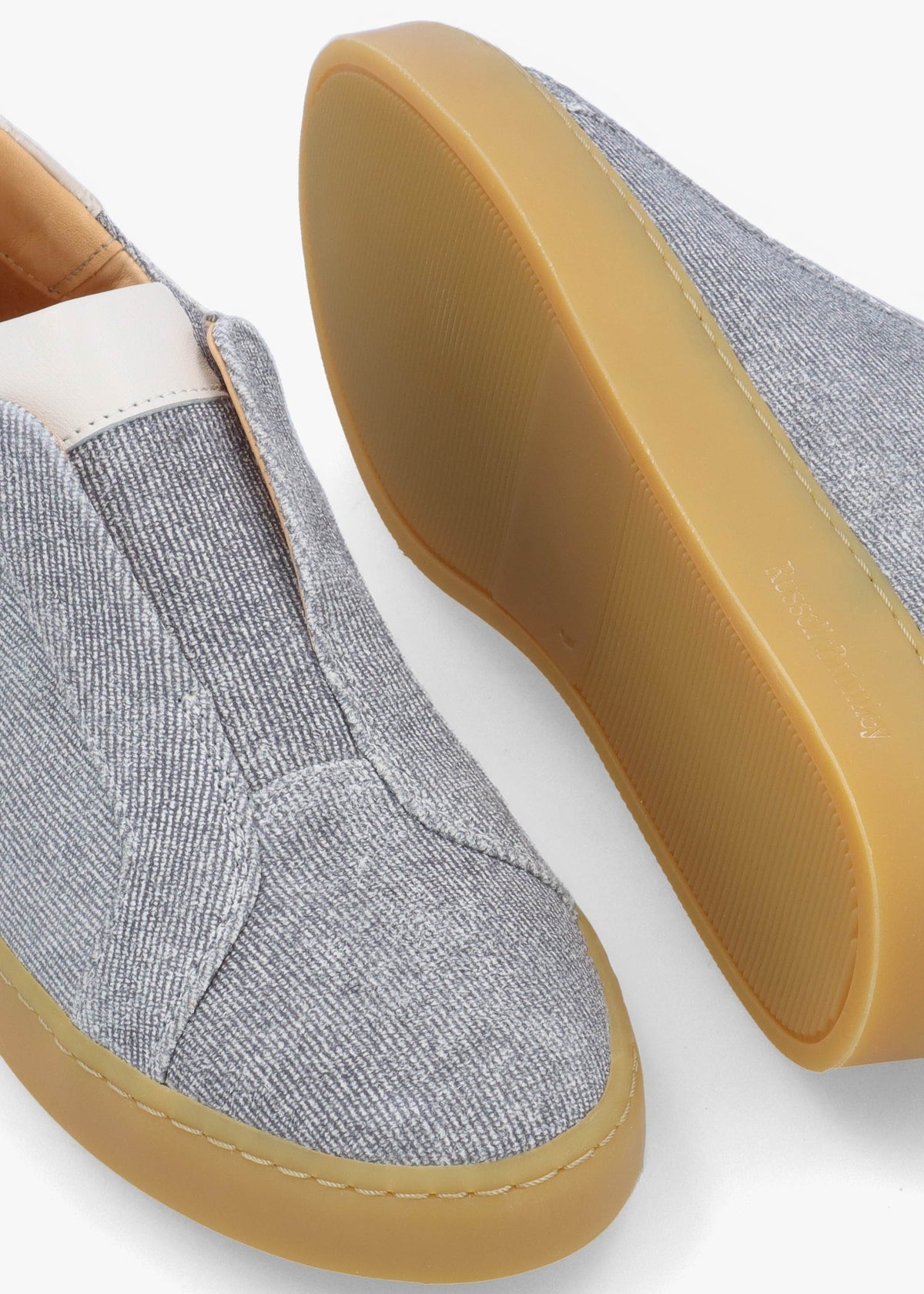 Pear Laceless Denim Suede Trainers