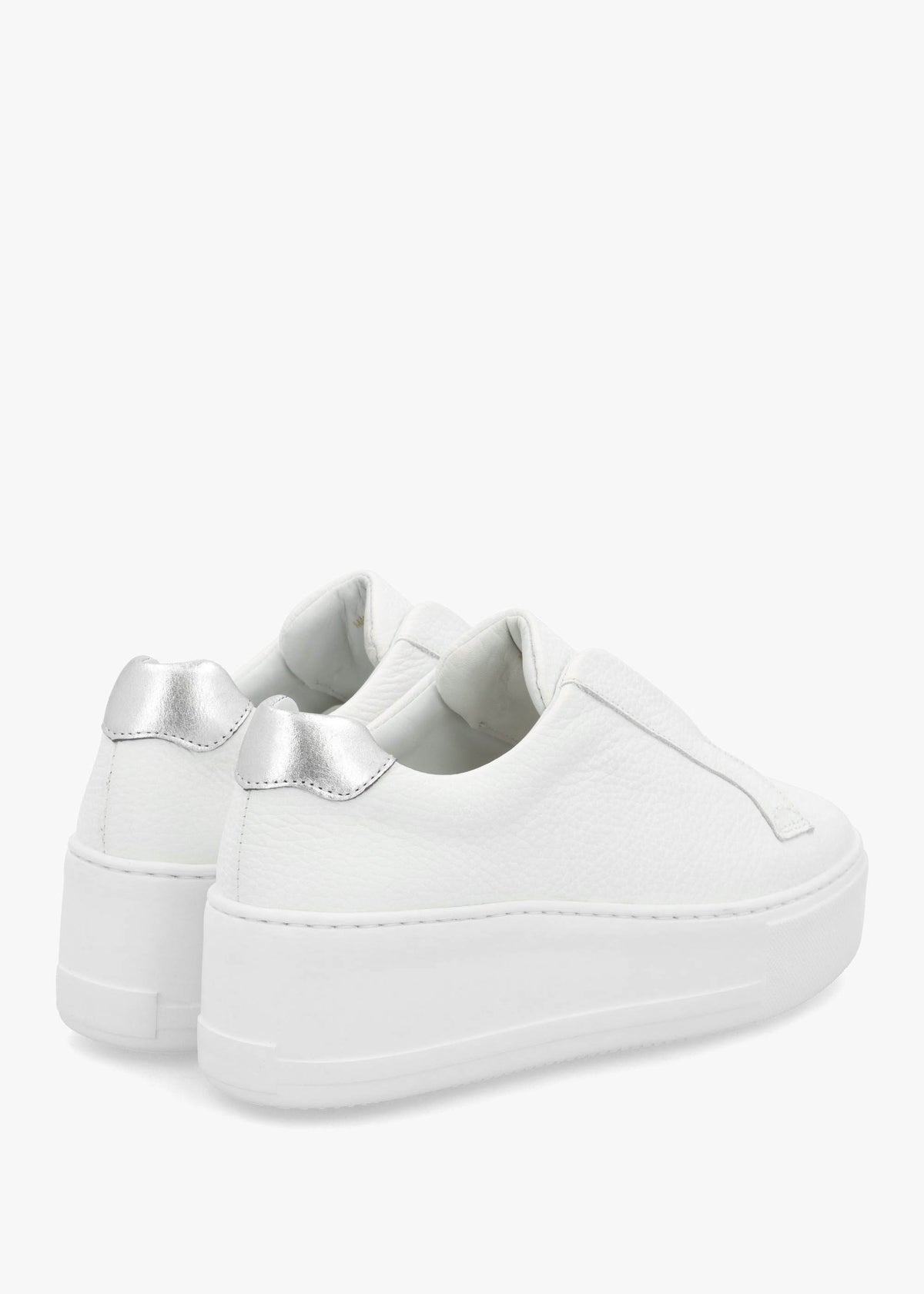 Park Up Laceless White Leather Flatform Trainers