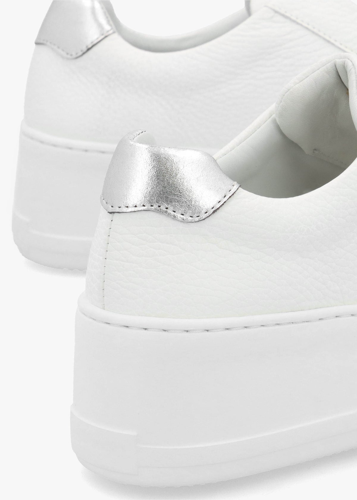 Park Up Laceless White Leather Flatform Trainers