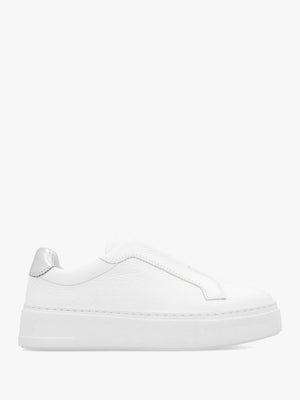 Park Mid Flatform Laceless White Leather Trainers