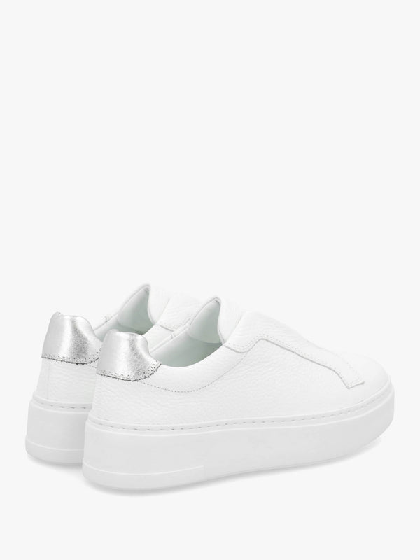 Park Mid Flatform Laceless White Leather Trainers