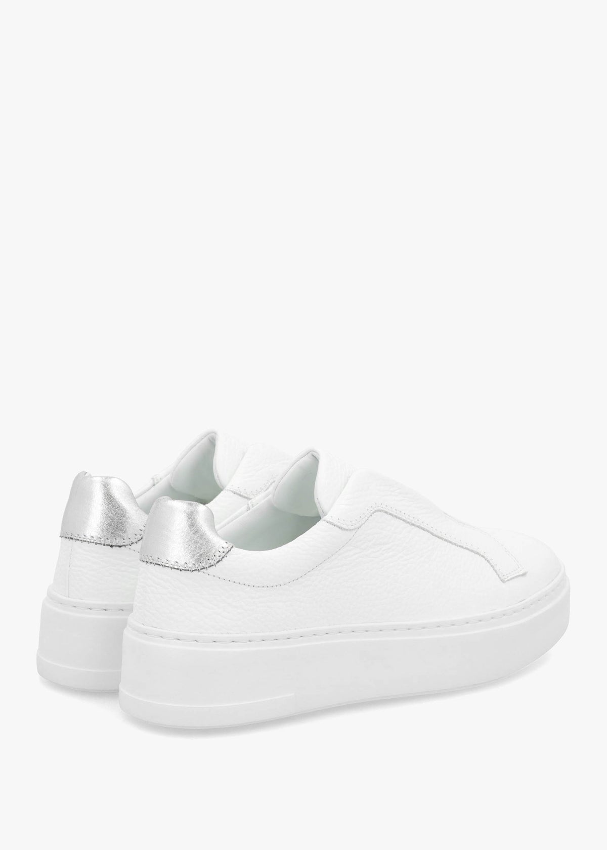Park Mid Flatform Laceless White Leather Trainers