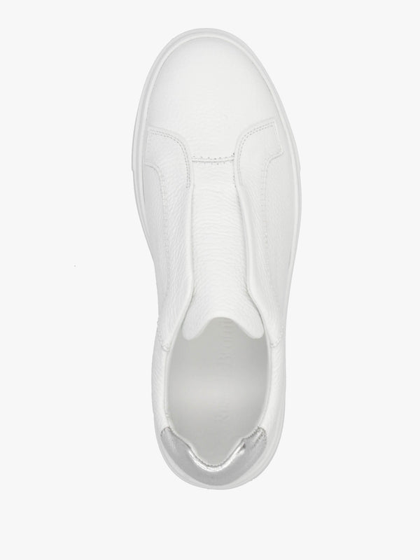 Park Mid Flatform Laceless White Leather Trainers