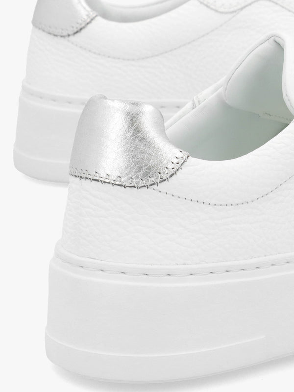 Park Mid Flatform Laceless White Leather Trainers