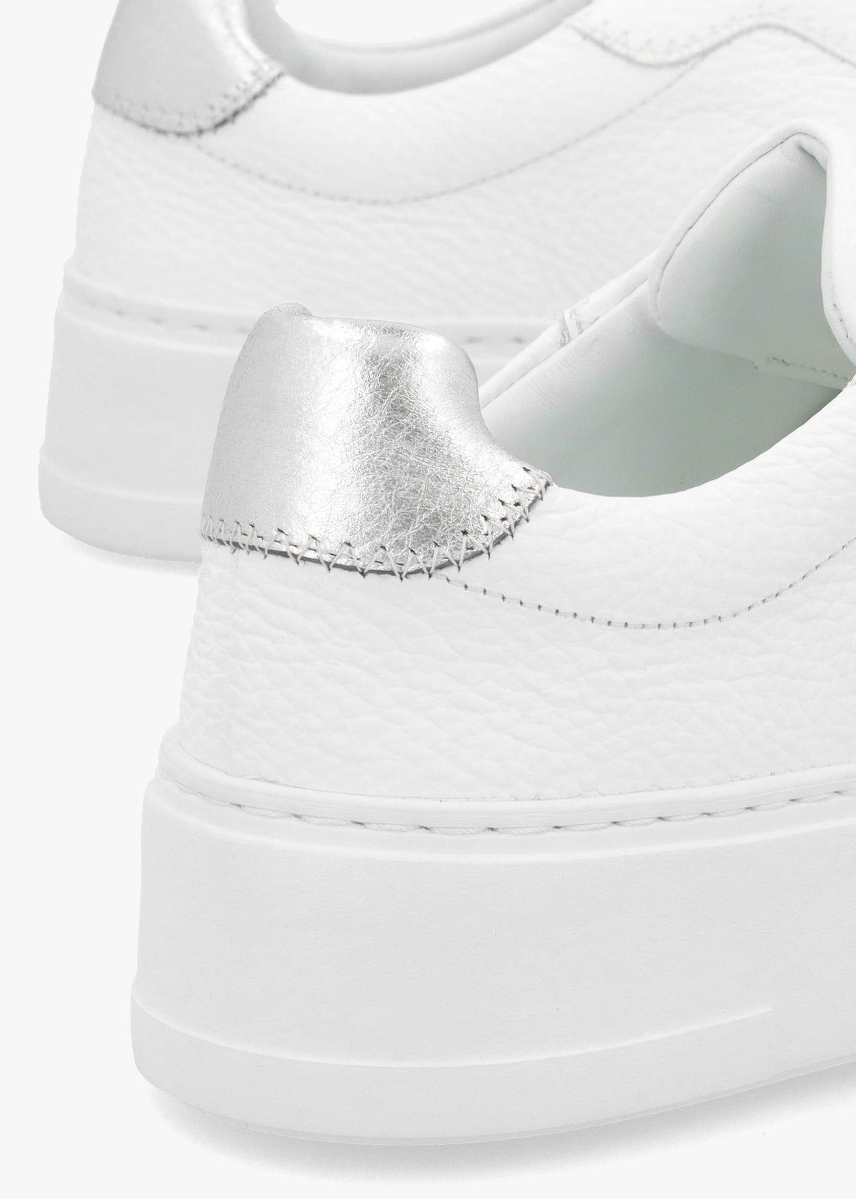 Park Mid Flatform Laceless White Leather Trainers