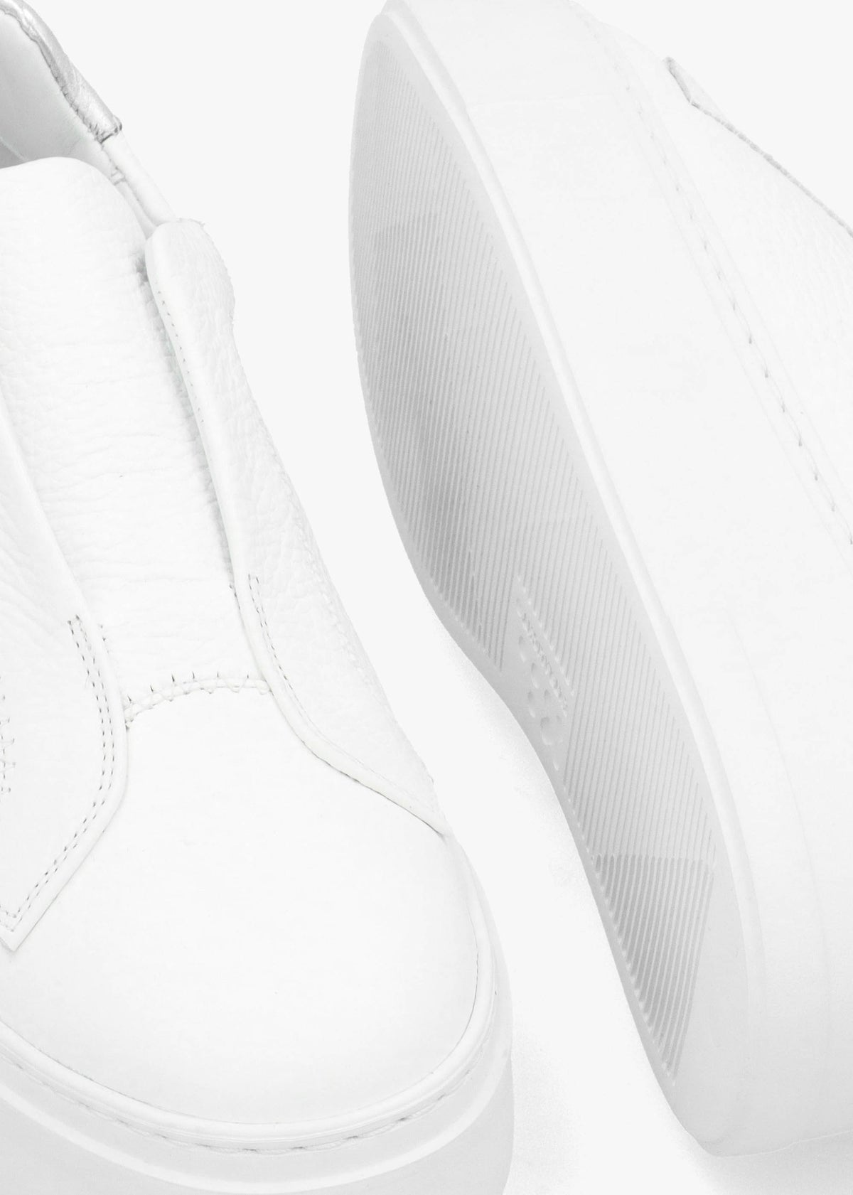 Park Mid Flatform Laceless White Leather Trainers