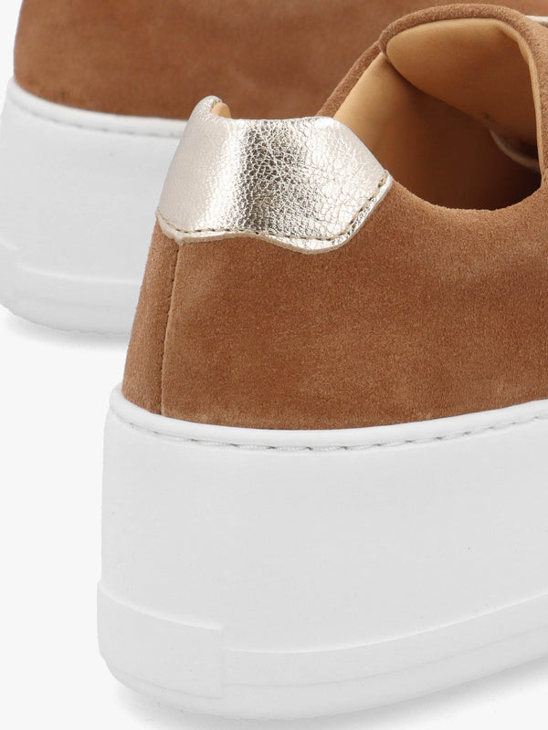 Park Cord Tan Suede Flatform Trainers