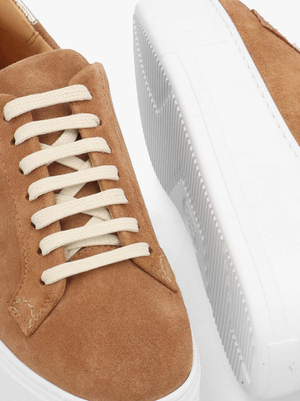 Park Cord Tan Suede Flatform Trainers