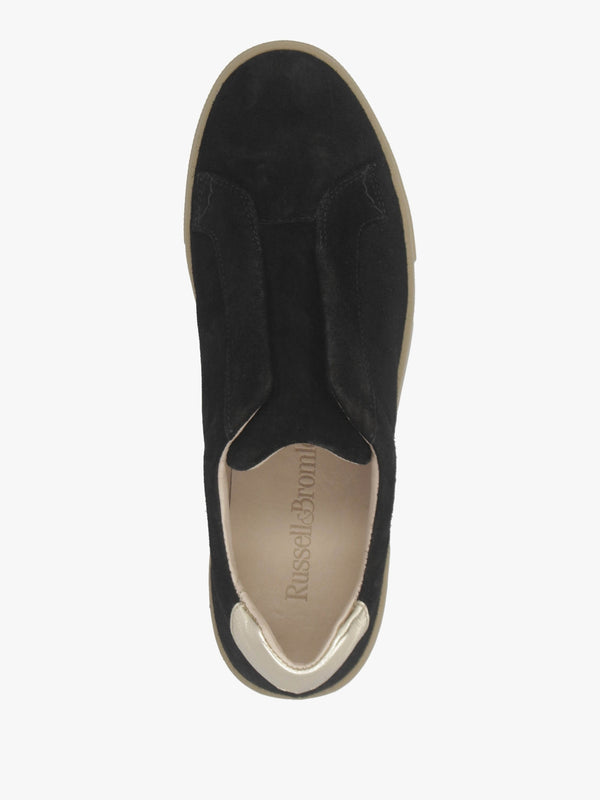 Park Up Laceless Black Suede Flatform Trainers