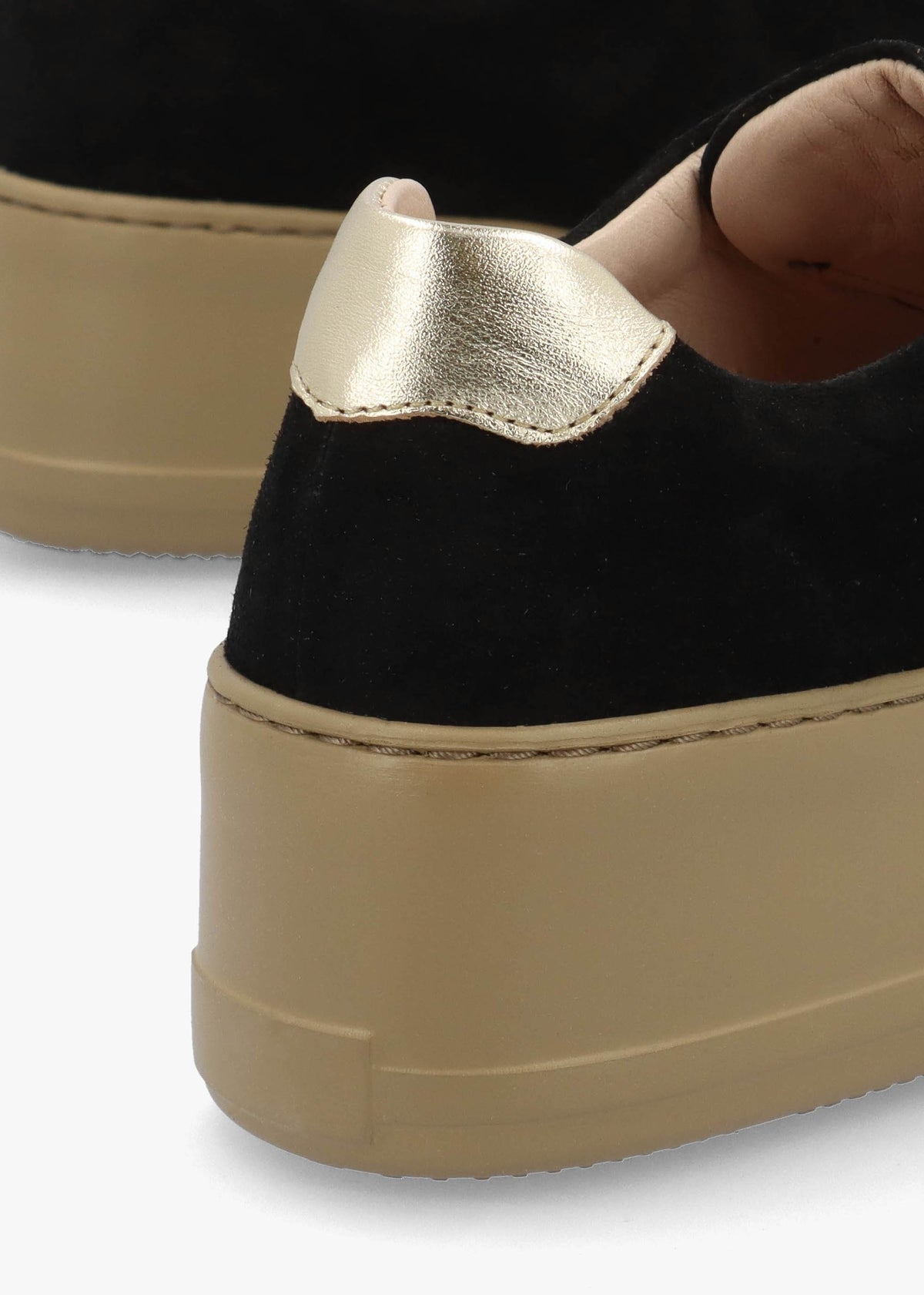 Park Up Laceless Black Suede Flatform Trainers