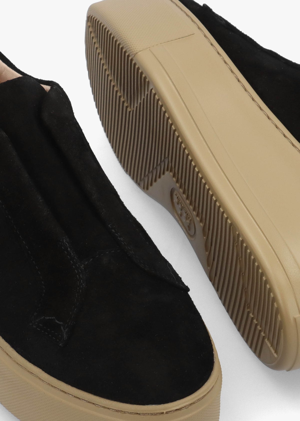 Park Up Laceless Black Suede Flatform Trainers
