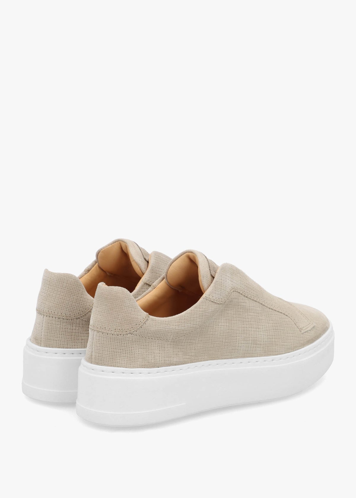 Park Mid Flatform Laceless Beige Suede Trainers